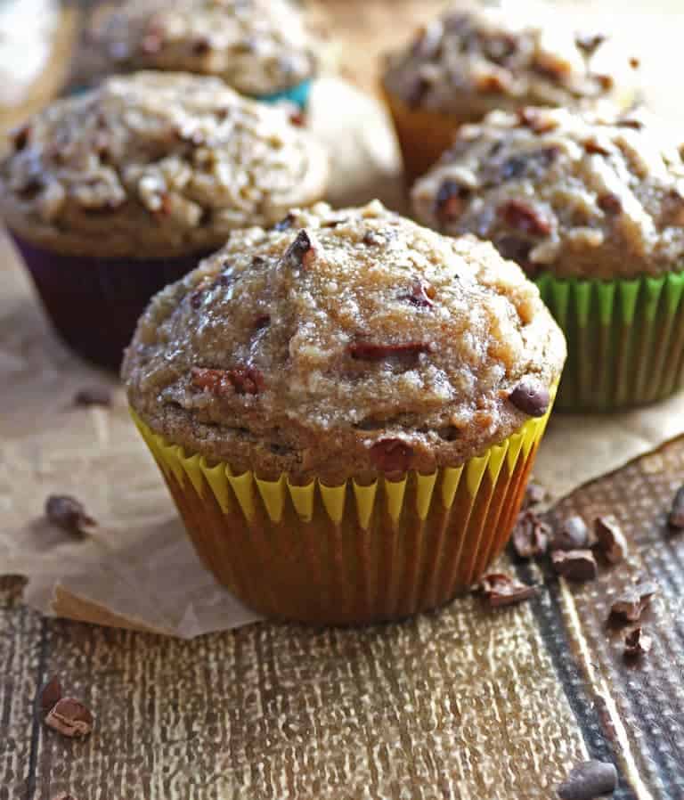 These Date Banana Muffins with Cacao Nibs are refined sugar-free, gluten-free and dairy-free AND taste-full!