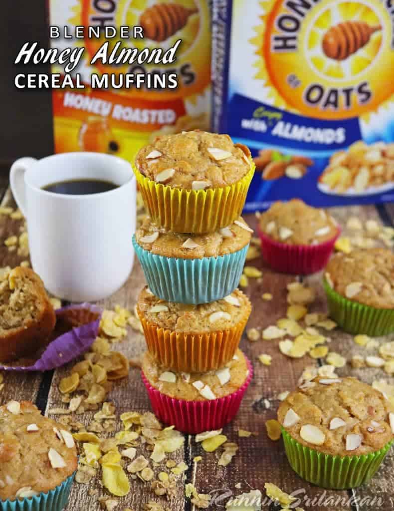 Blender Honey Almond Cereal Muffins #CerealAnytime