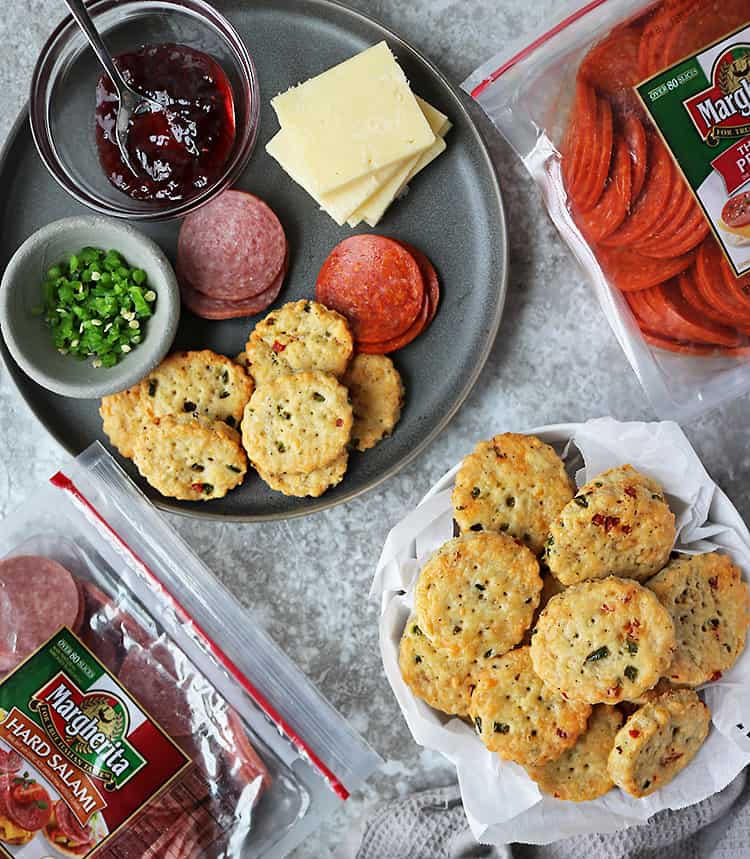 Homemade Cheddar Jalapeño Pepperoni Cracker Appetizers